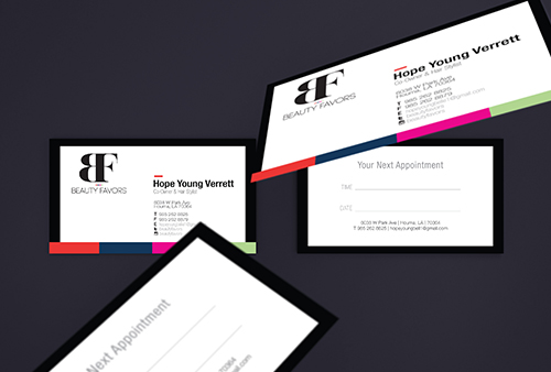 Beauty Favors business cards