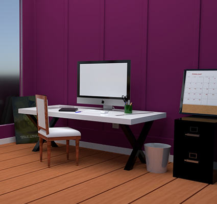 3D Model Concept of Isometric Room