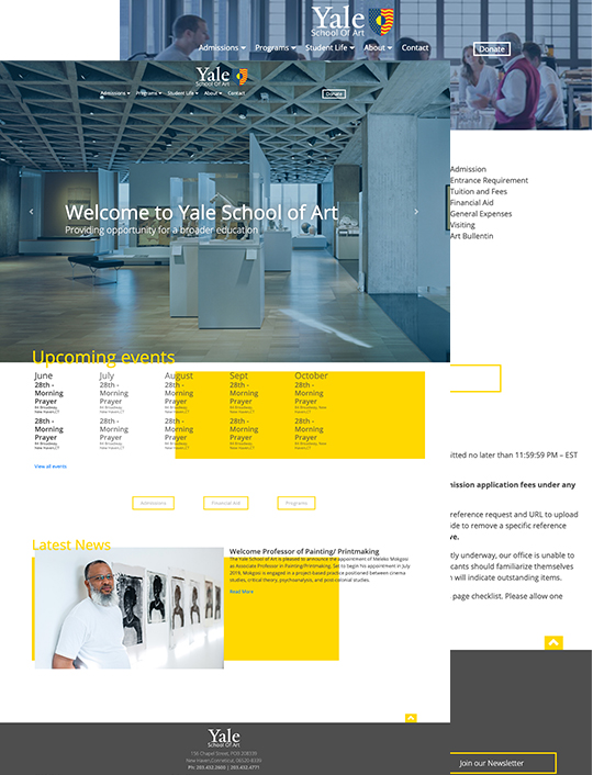 Yale School of Art Website Re-Design